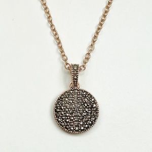 Judith Jack Marcasite and Crystal Reversible Sterling Silver Pendant Necklace